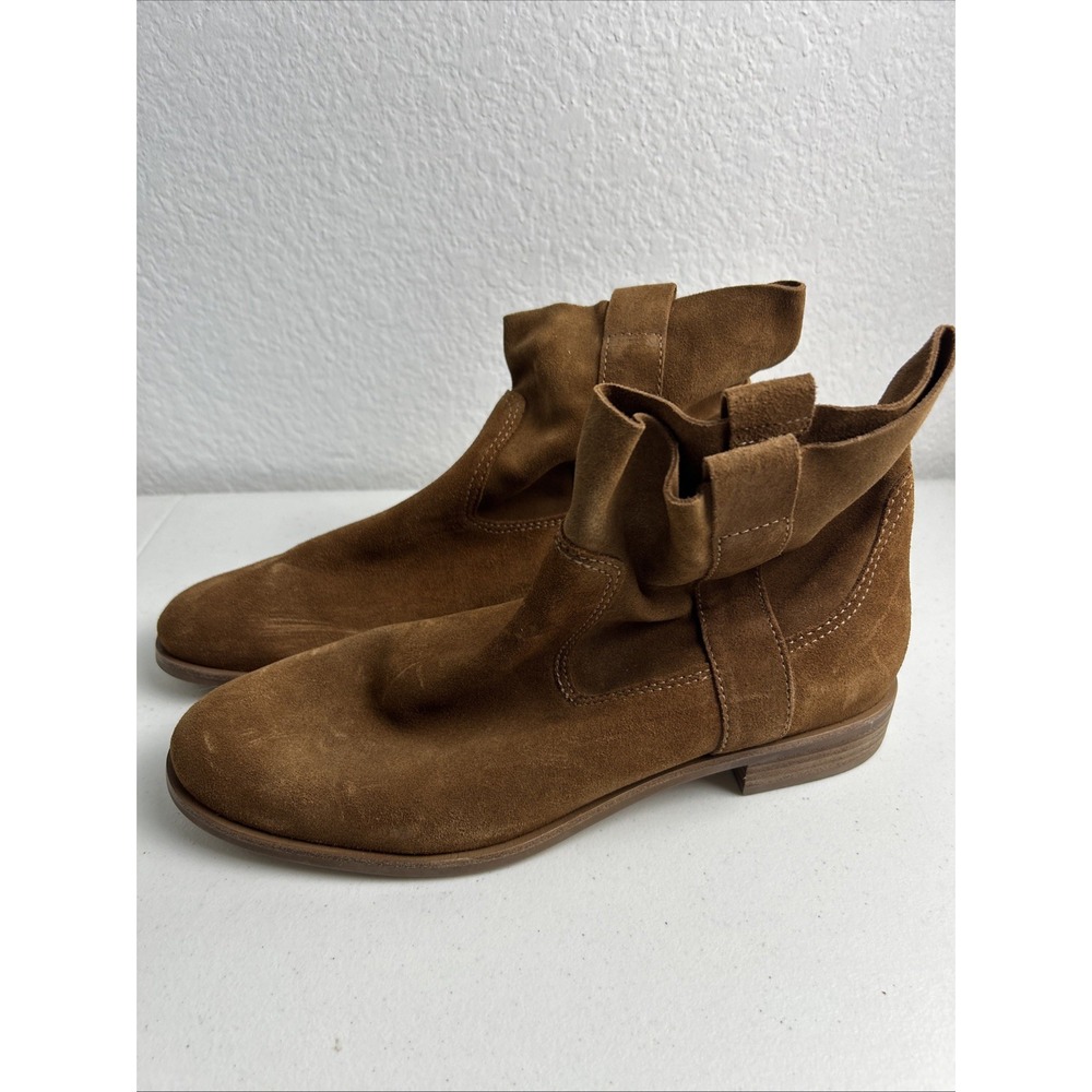 Gianni Bini Womens Brown Suede‎ Ankle Boots Size 10M Pull On